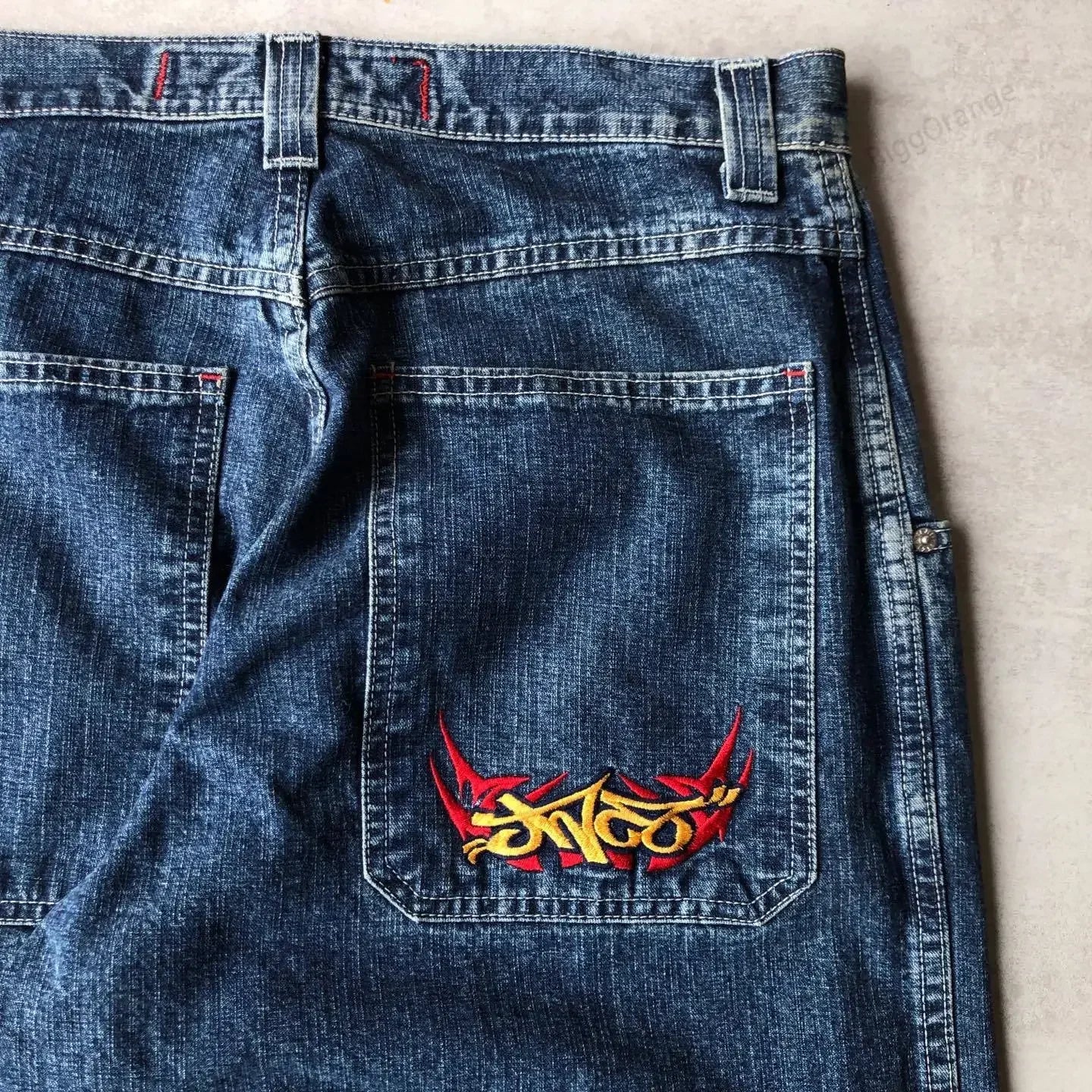 Y2k Baggy Jeans Hip Hop Rock Embroidery Pattern Men Women Fashion Streetwear