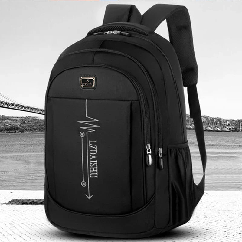 Business casual backpack for men, laptop bag, large capacity travel bag, student schoolbag, Korean version student backpack [zip