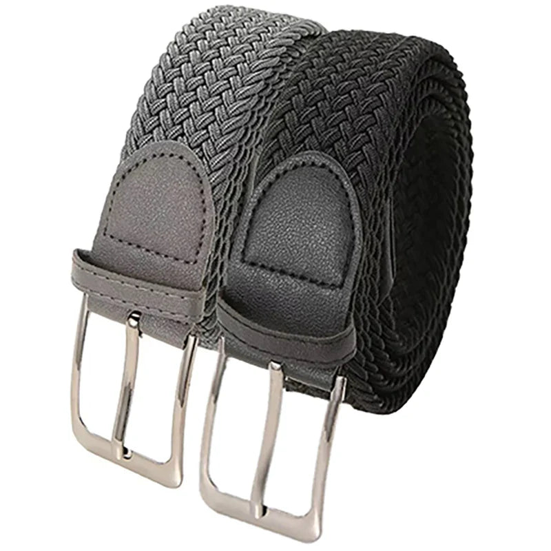 Stretch Canvas Pin Buckle Trouser Belts Plus Large Size 130 140 150cm Elastic Woven Belt Casual Women Men's Punched Waist Straps