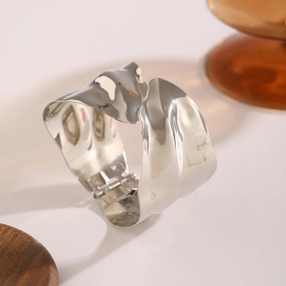 Punk Heavy Metal Irregular Open Bangle for Women Gold Color Wide Big Cuff Bracelet Trendy Jewelry On The Hand Wedding Party Gift