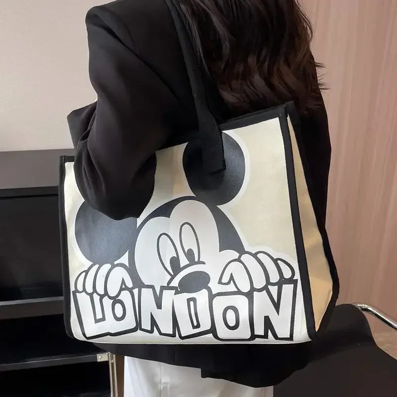 Disney Mickey Canvas Bag Women's Versatile Casual Shoulder Bag
