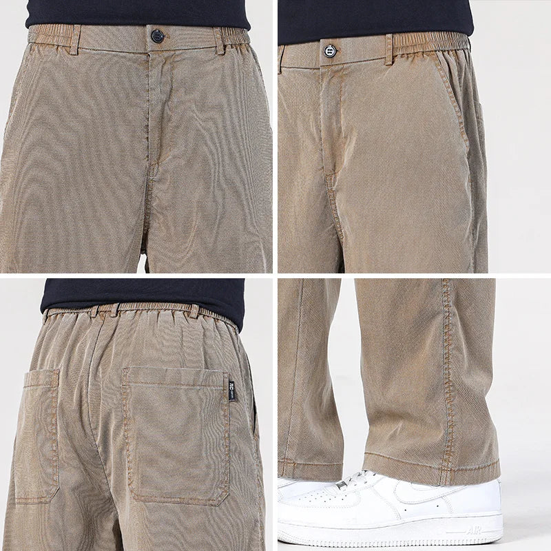 Men's Jeans Pants Straight Loose Quality Sweatpants Casual  Soft Wide Leg Long Baggy