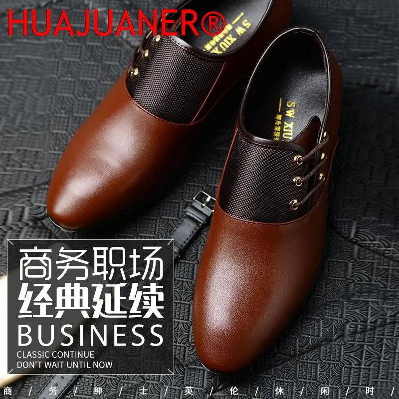 2023 Classic Men Dress Shoes Round Toe Cow Leather Business Casual Shoes Mens Wedding Shoes Oxford Formal Shoes Big Size 38-48