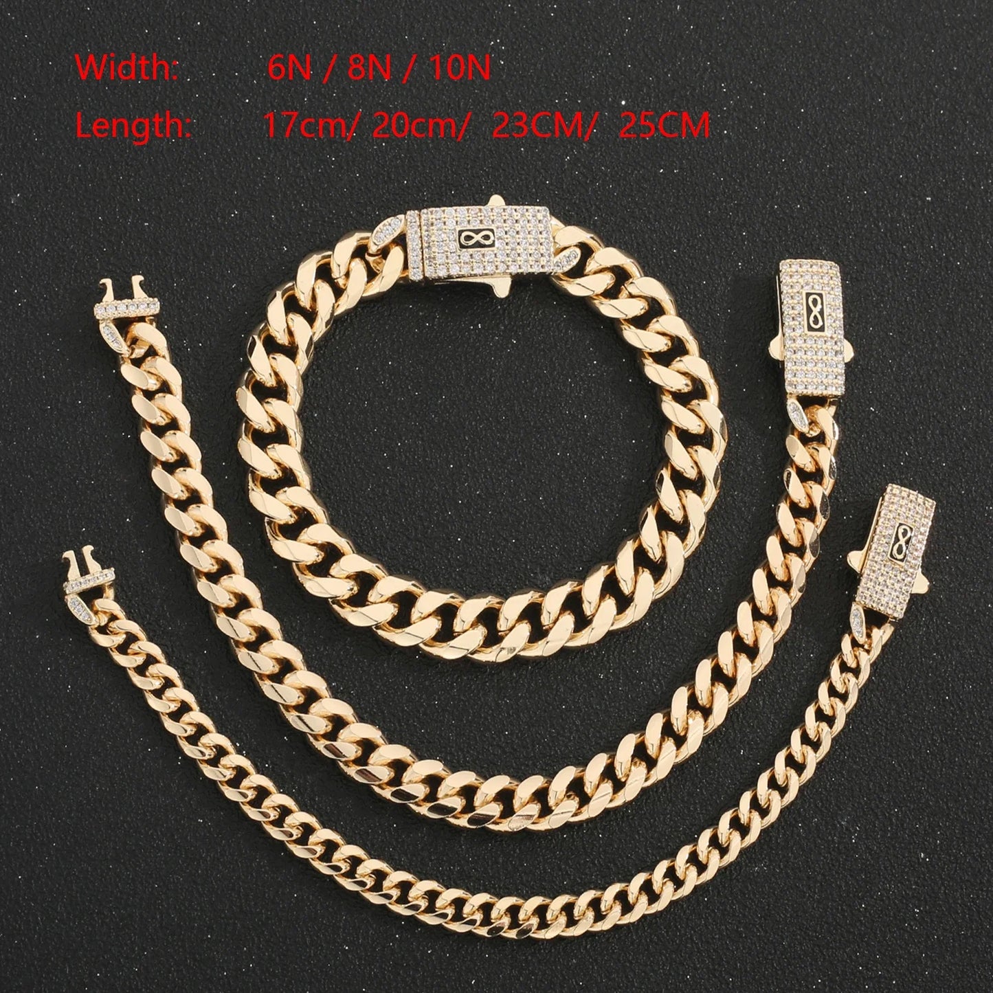 14K Monaco new chain for men and women, brass, cubic zirconia, fashionable Monaco bracelet for men and women