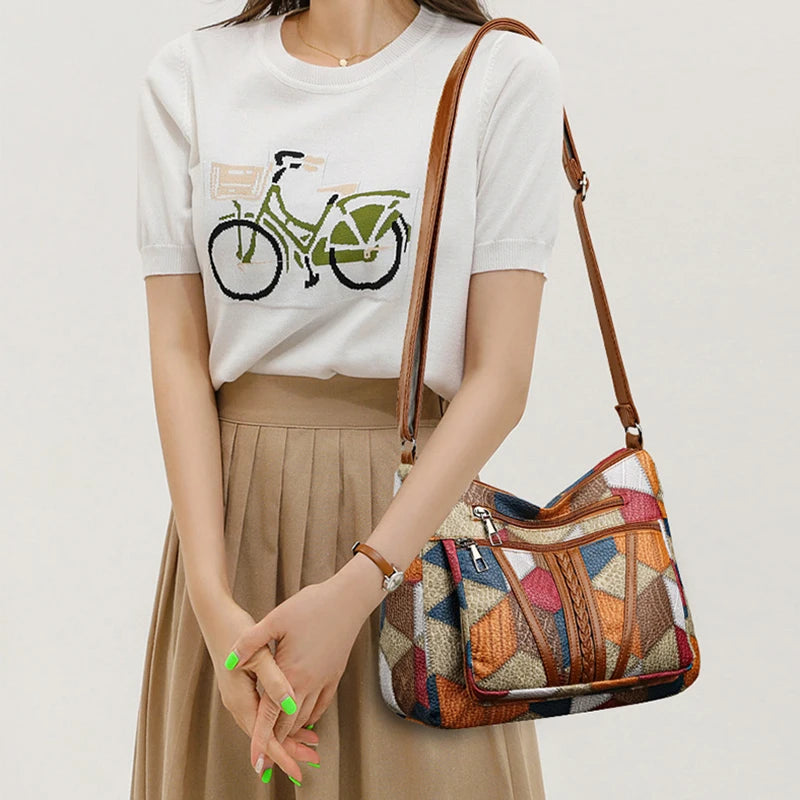 Women's Elegant Vintage Crossbody Bag Trendy HandBag Fashion Multi-pockets