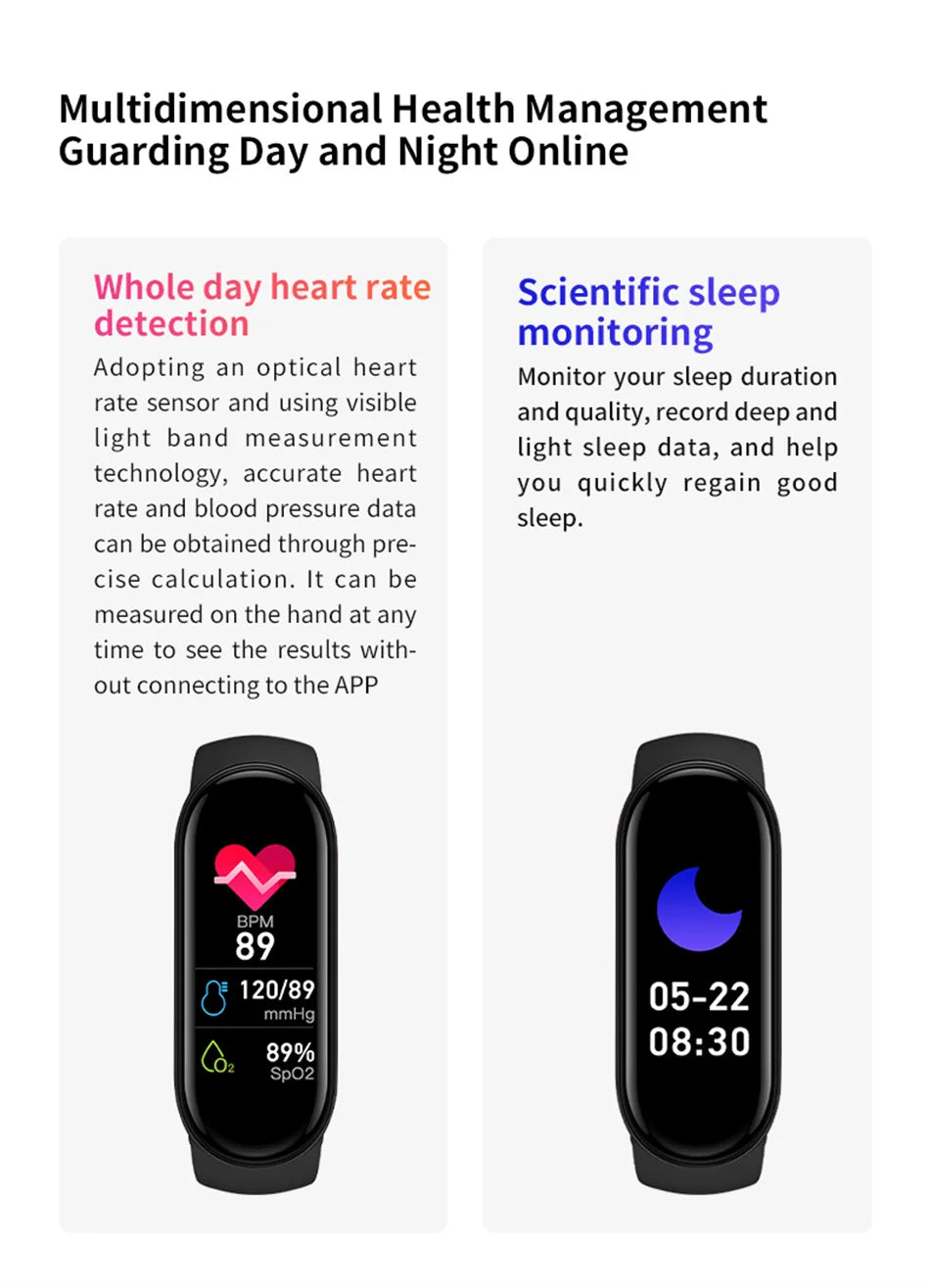 NEW M8 Band Sports Smart Watch Music Control Fitness Calorie Track Bracelet Phone Information Remind Steps Bluetooth Smart Watch