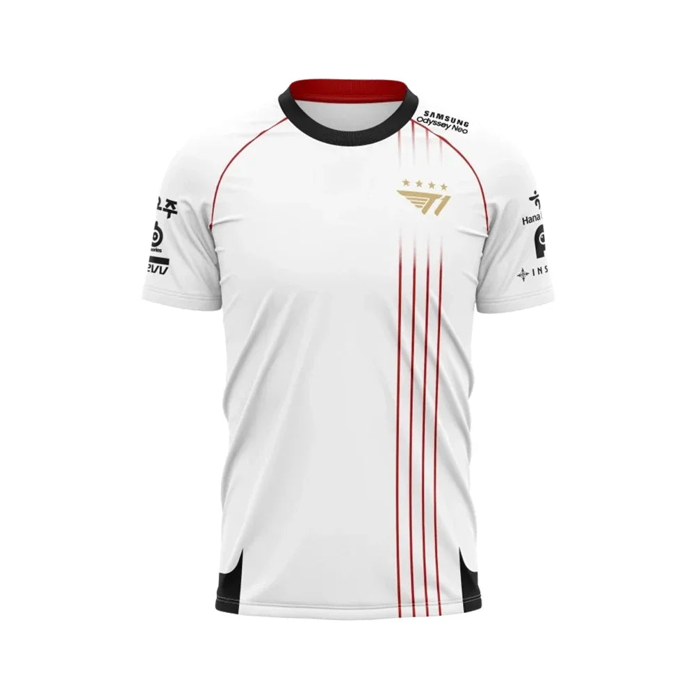 2024 New T1 Esports Team Uniform T-shirt League Of Legends World Finals Jersey T Shirt LOL Games Faker Fan Support Men Clothes