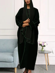 Abaya Femme Musulman Dubai Ramadan Eid Jilbabs for Women with Sashes