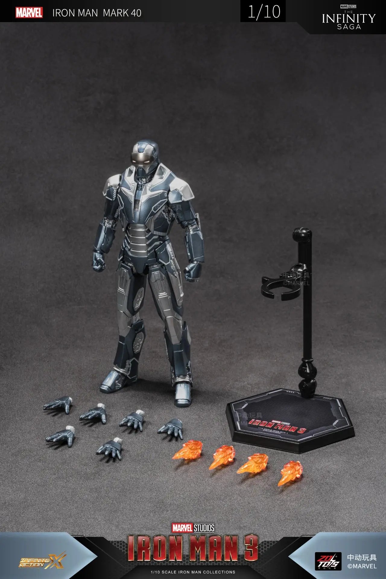 1:10 ZD Toys Iron Man MK38 Igor MK25 Striker MK26 Gamma MK36 Peacemaker MK40 MK15 Sneaky Action Figure Collections Gift