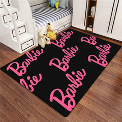 Barbie Cute Pink Beauty Cartoon HD Print Carpet Living Room, kitchen, bedroom