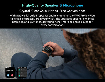Blackview W70 Pro Sports Fitness Smart Watch 2.01 Screen Bluetooth Talking Watch LED Flashlight Outdoor Smart Watch With Compass