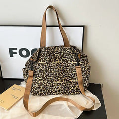 Women's Shoulder Bag Leopard Print Casual Shopping Bag Large Capacity