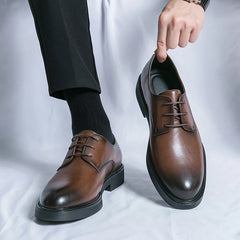 Luxury Derby Dress Leather Men Shoes Lace-up Office Social Shoes Male