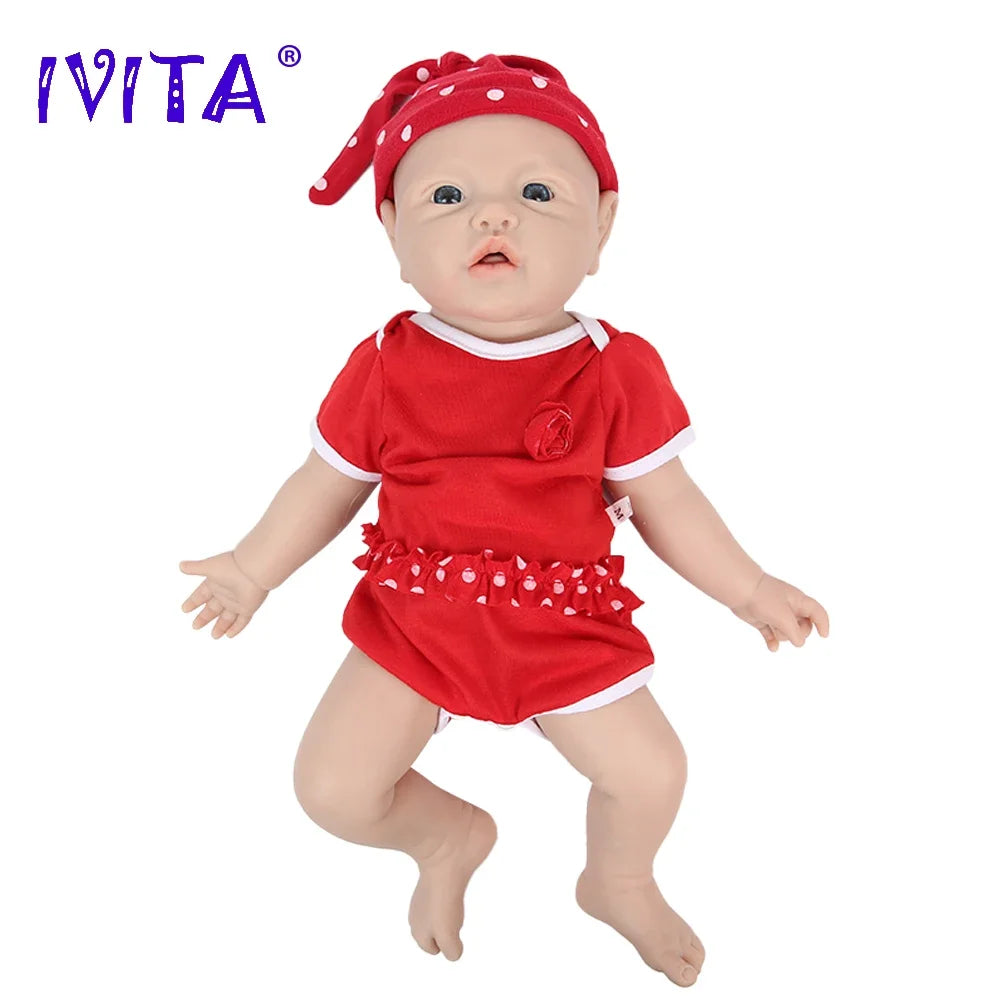 IVITA 100% Full Body Silicone Reborn Baby Dolls Painted Realistic Baby Doll Wholesale Lifelike Toys for Children Christmas Gift