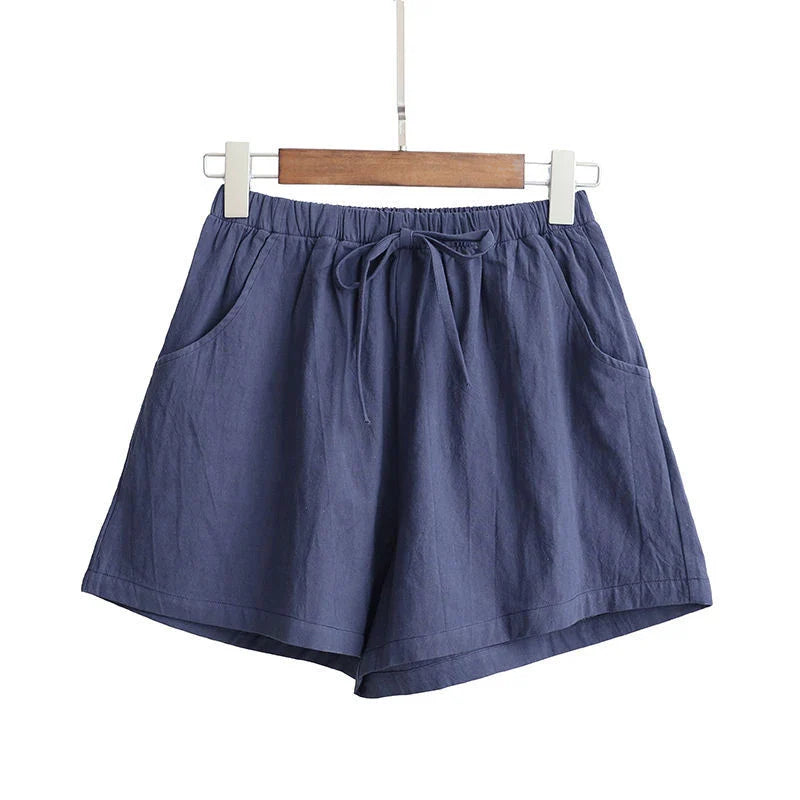 Summer Women Cotton Linen Shorts High Waist Shorts Short Pants Women Fashion Casual Sports Shorts Female S-3XL