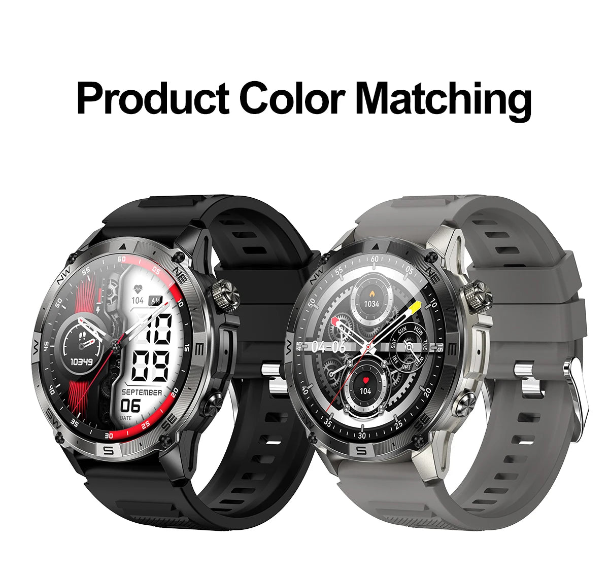 NORTH EDGE GPS Sports Smart Watch 1.43'' Amoled Display AOD Mens Watch Bluetooth Call Altitude Barometer Compass IP68 Waterproof