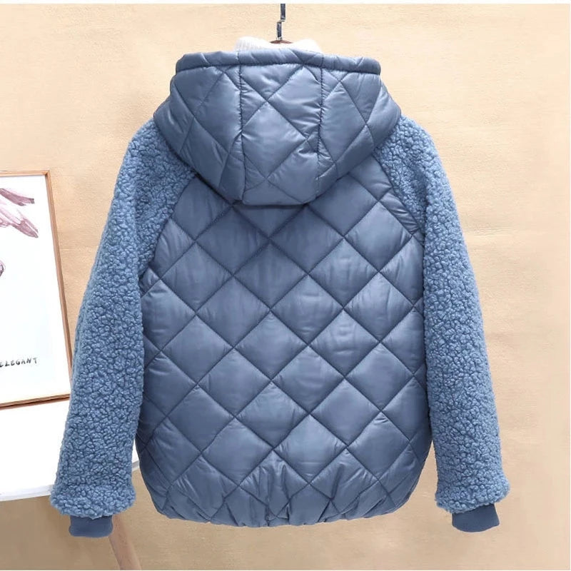 Down Cotton Jacket Female Short Coat Autumn Winter Women's Hooded Loose