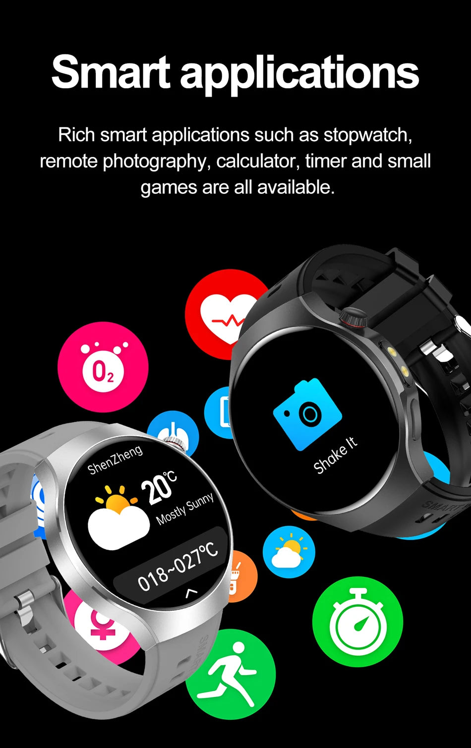 New Smart Watch Men Full Touch Screen Compass Bluetooth Call Flashlight Sports Activity Fitness Heart Rate Waterproof Smartwatch