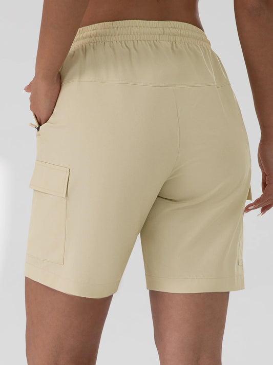 1/2 PCS  Loose Women Shorts with 2 Flap Pockets Adjustable Drawstring Cargo Short Outdoor Quick Dry Lightweight Shorts