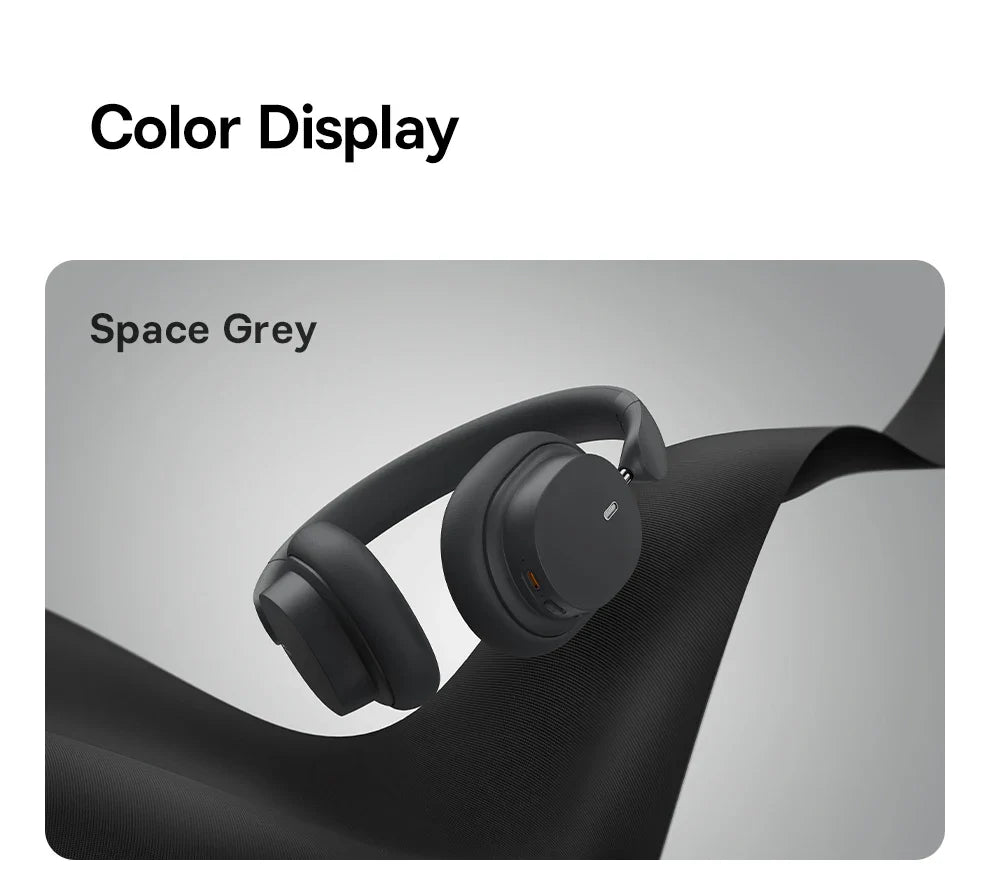 Baseus Wireless Headphones Bluetooth 5.3 HIFI Level Earphone 40mm Driver Foldable Over Ear Headsets 70H Playtime Spatial Audio