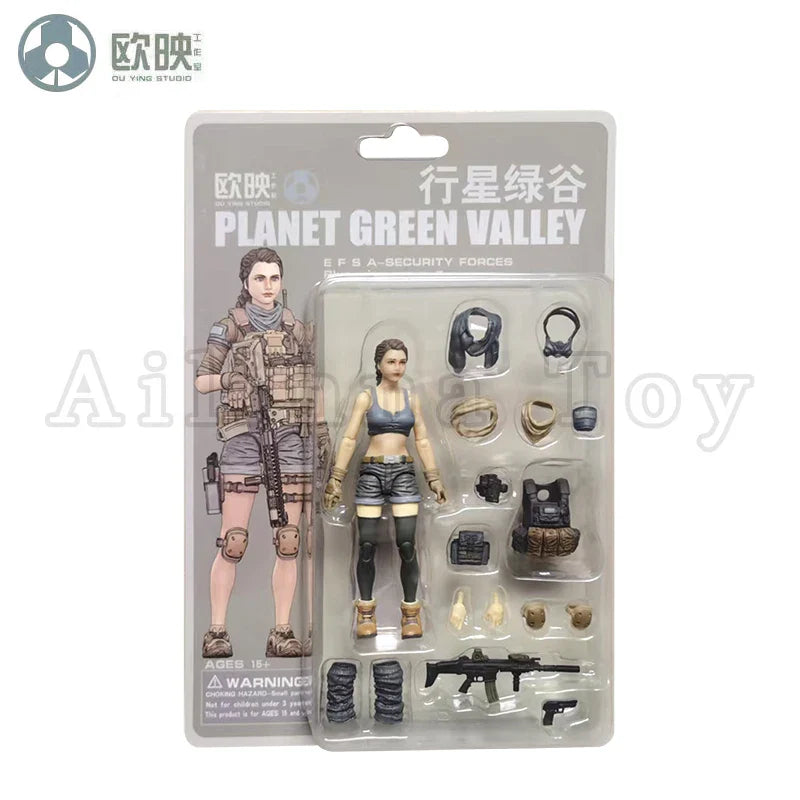 Ou Ying Studio 1/18 Planet Green Valley PGV 3.75inch Action Figure EFSA Male Female Robot Figures Anime Model