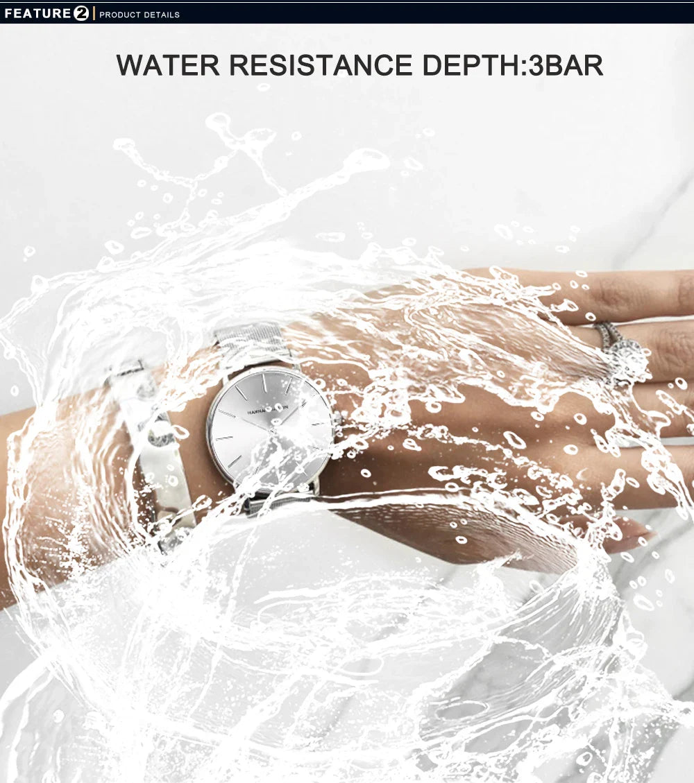 Hannah Martin Luxury Brand Quartz Watch Life Waterproof Women Watch Fashion Women Classic Simple Design Clock Gifts Reloj Mujer