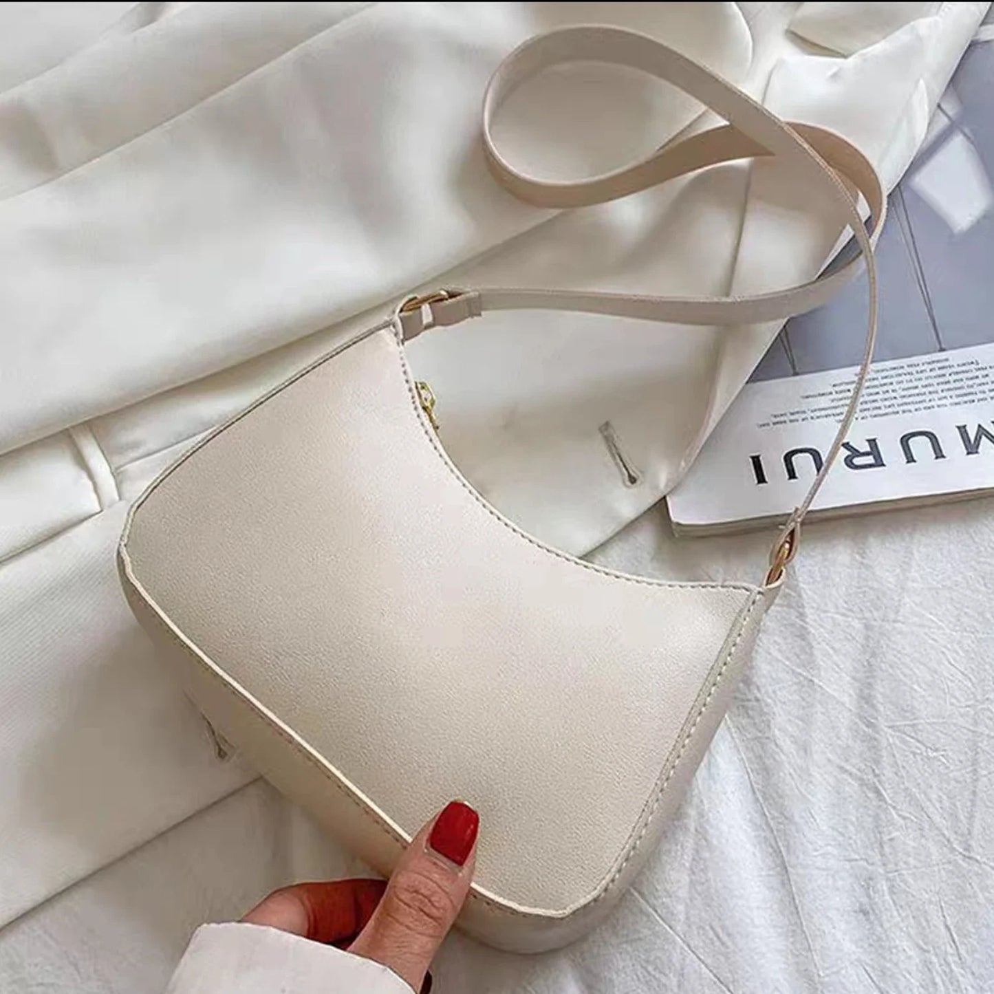 Ladies Fashion Handbag Retro Pure Color Macaron Small Square Bag
