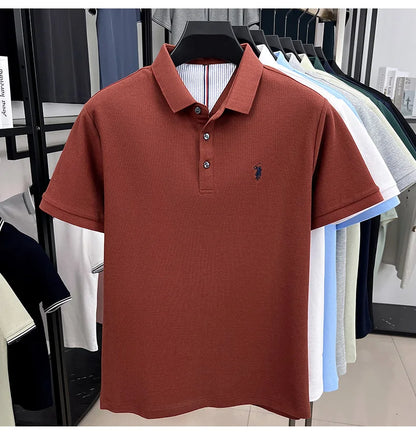 100% pure cotton high-end brand men's short sleeve polo shirt summer fashion original pony embroidery golf Paul  casual T-shirt