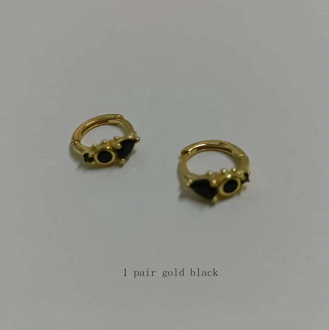 925 Sterling Silver Earring Zircon Sun Flower Ear Ring Geometric Style Water Drop Ear Bone Cute Temperament Woman Girl Ear Jewel
