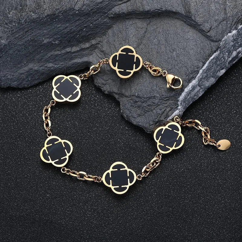 Stylish Petal Chan Bracelets for Men Boys,Waterproof Natural Shell Chain Links Wristband,Birthday Gift