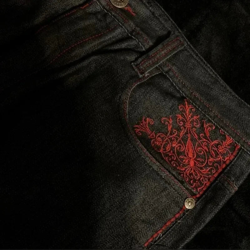 Y2K Jeans: Casual Pants | Men Black Jeans