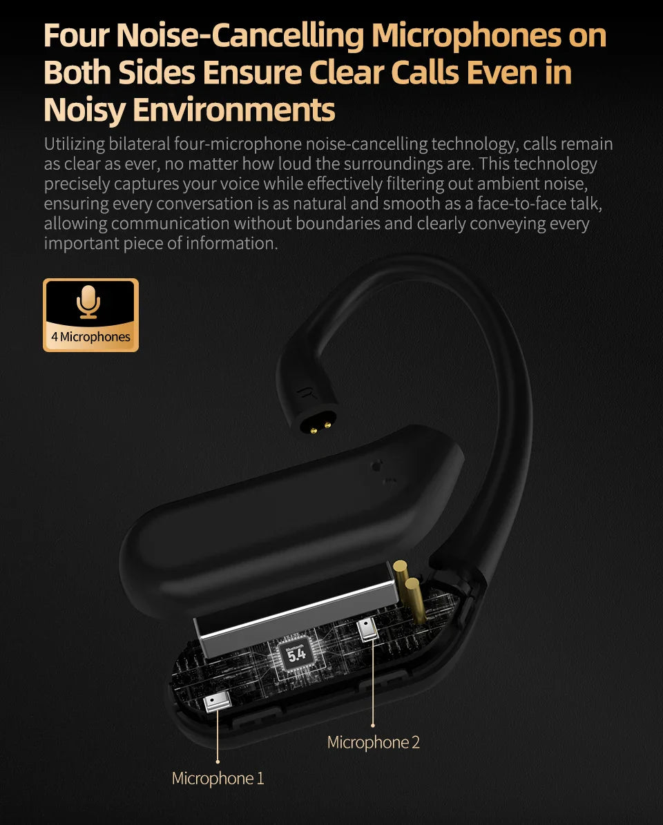 KZ AN01 Wireless Upgrade Ear Hook Cable ANC Noise Cancellation Bluetooth-compatible 5.4 C-Pin LDAC HD Audio Decoding Compatible