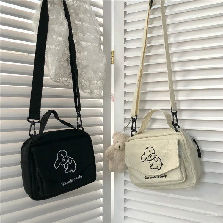 Women Messenger Bag Ladies Canvas Printed Cute Envelope Small Tote Bag Lady