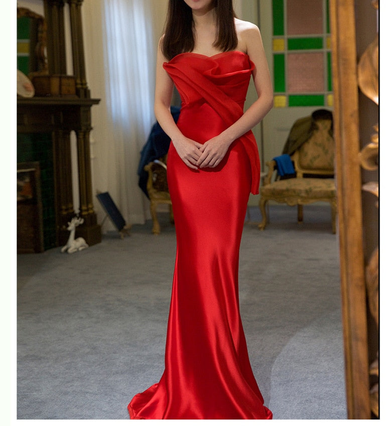 White Bridesmaid Dresses: Wedding Dress Satin Banquet Dresses For Birthday