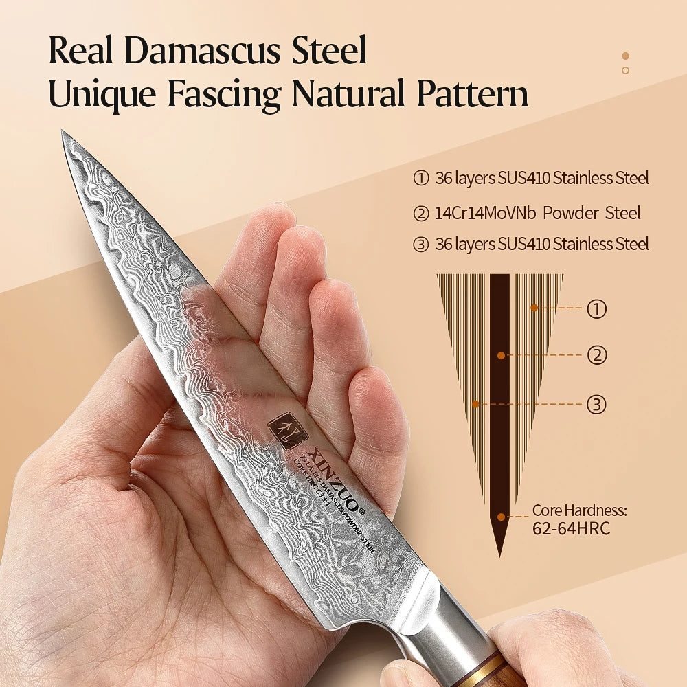 5" inch Utility Knife Kitchen Knives Japanese 73-layer Powder Steel Core