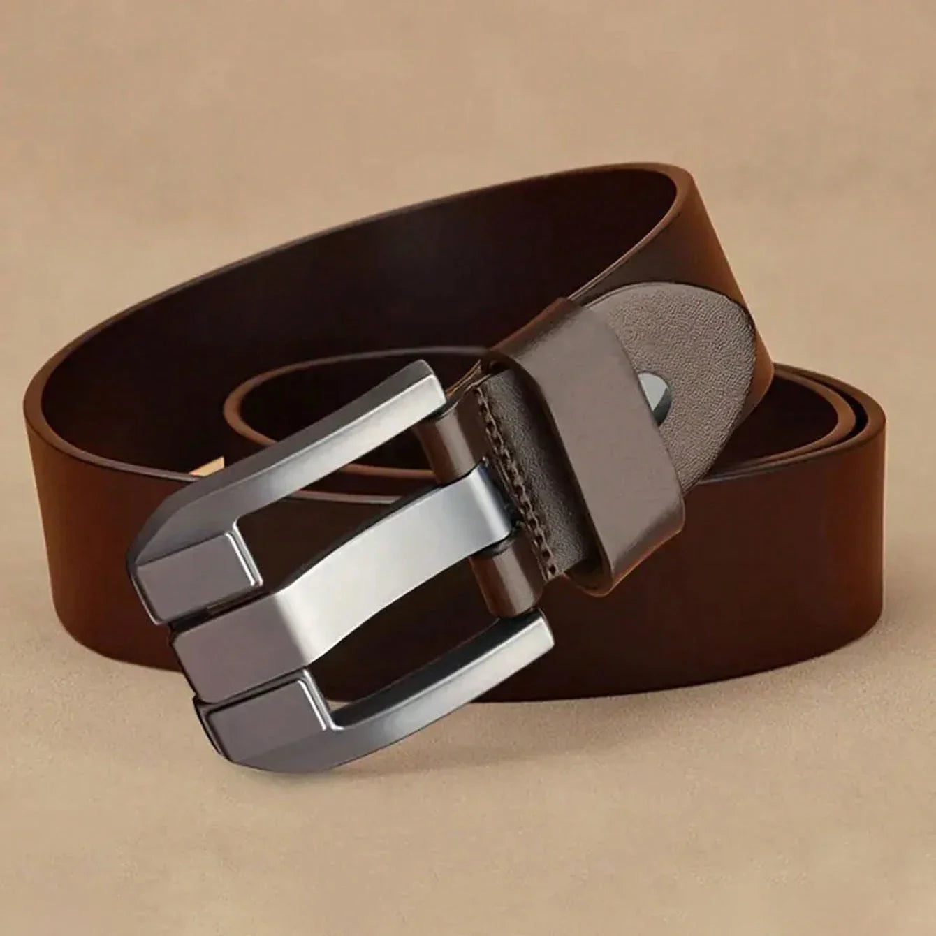 New Classic Luxury Vintage Men's Leather Belt - Black PU Material with Square Alloy Buckle - Perfect for Casual or Business Wear