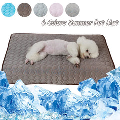 Summer Dog Cooling Mat Dog Cat Sleeping Pad Cool Ice Silk Moisture-proof Mattress