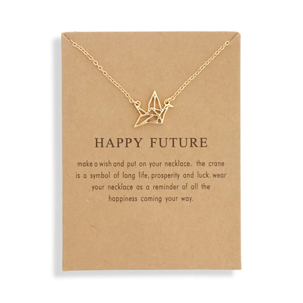 New Trendy Alloy Cute Elegant Sun Love Star Leaves Clover Unicorn Luck Pendant Necklaces for Women Fashion Accessories Jewelry