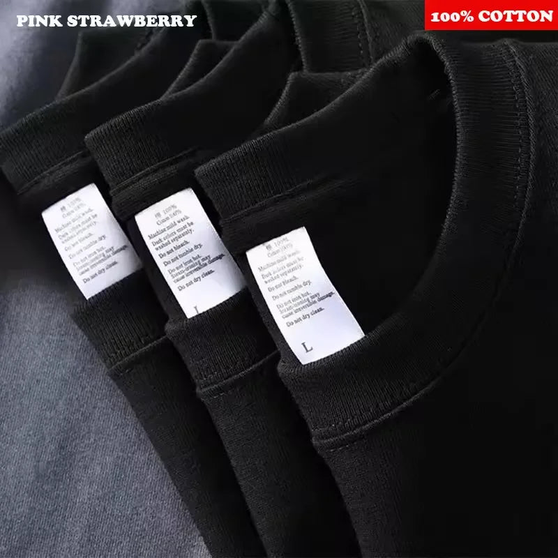 American Casual White T-shirt Men's Autumn 2025 New 100% Cotton Oversize Long sleeved Sports Gym T-shirt Y2k Tops Men clothing