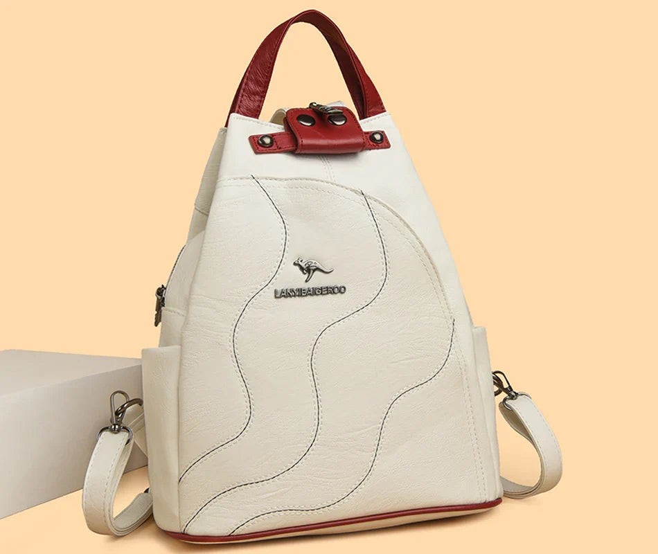 Women Leather Backpacks Zipper Female Chest Bag Travel Back Pack Ladies Bagpack Mochilas School Bags for Teenage Girls Sac A Dos
