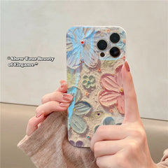 Fashion Flowers Glitter Laser Phone Case For iPhone 15 Pro Max 14 13 12 11 X XS XR 7 8 Plus SE 2020 Luxury Soft Shockproof Cover