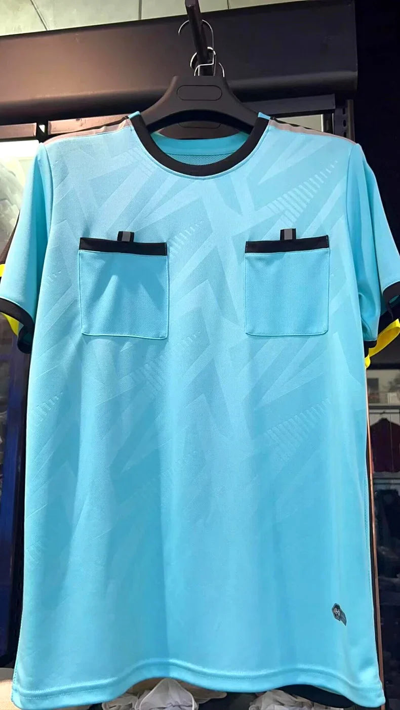 Football Kits 2025 Men Referee Uniforms Soccer Football Jerseys Shirts Pockets Judge Short Sleeve Team Shirt Sportswear Clothes