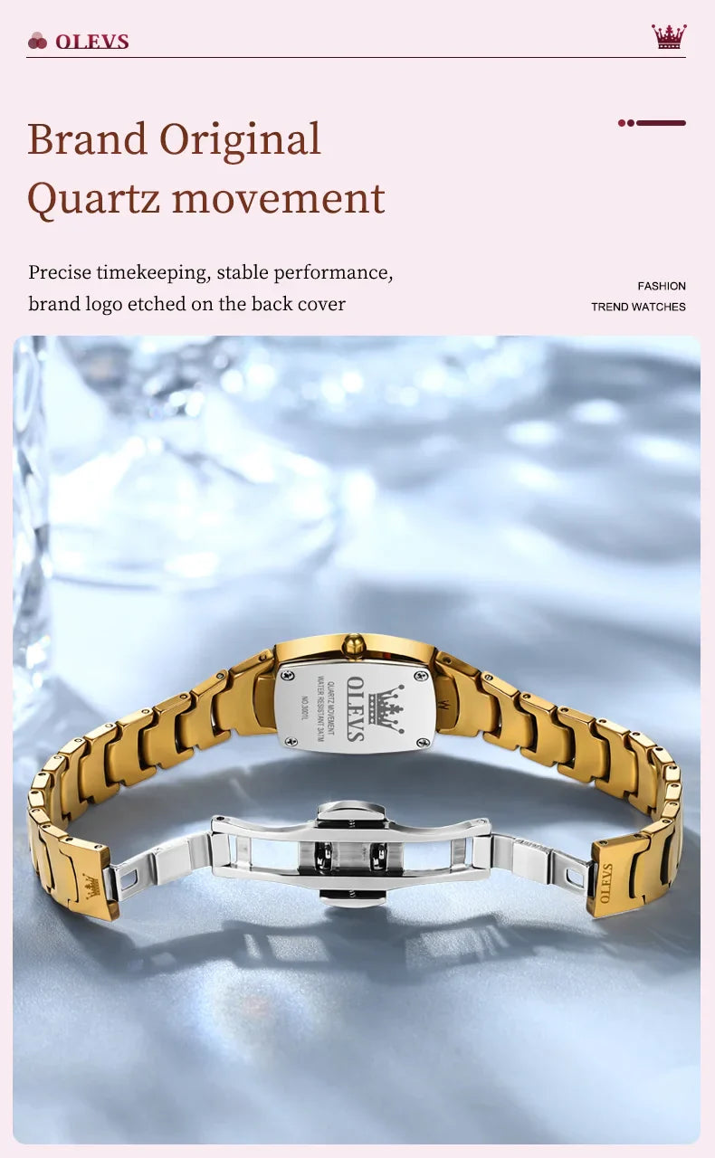 OLEVS 7006 Women's Watches Top Brand Luxury Original Quartz Montres Femmes Waterproof Tungsten Steel Case Strap Luminous Date