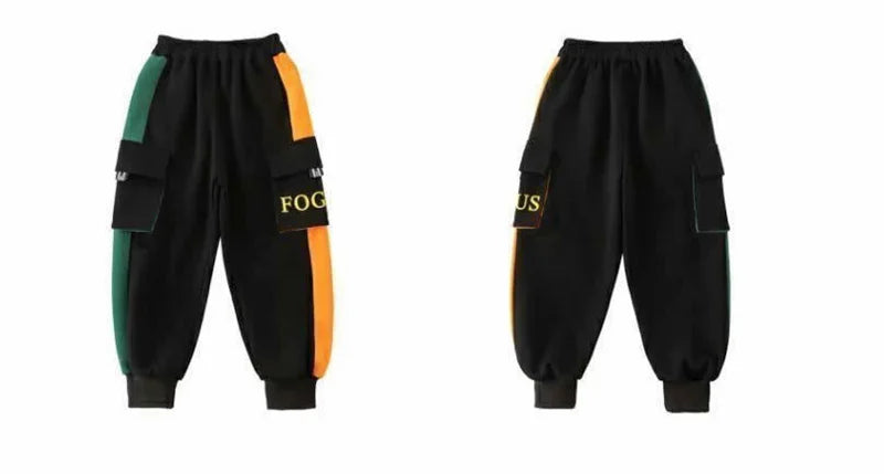 Boys Tracksuit Sets Children Patchwork Letter Sweatshirts+Pants 2Pcs Outfits Teenager Autumn Fashion Hooded Suits Spring Clothes