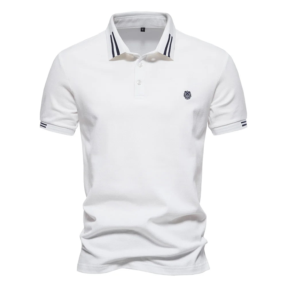 100% Cotton Men's Polo Shirts Casual Solid Color Short Sleeve Polo Shirts for Men New Summer Desinger Clothing Men