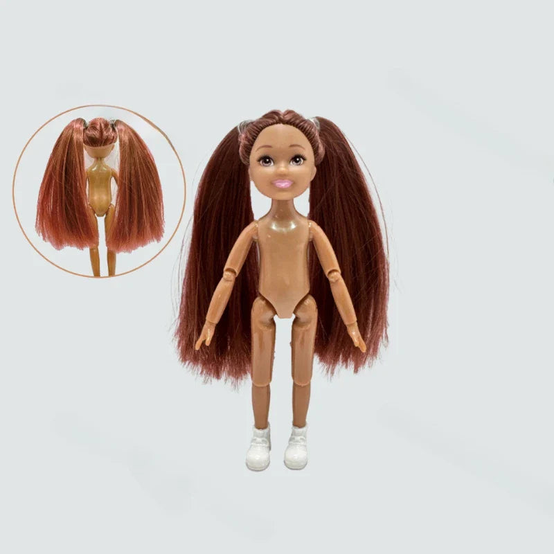 5-inch Little Doll Tan Skin 14.5cm Height Girl Dress Up Toy for Children Girls