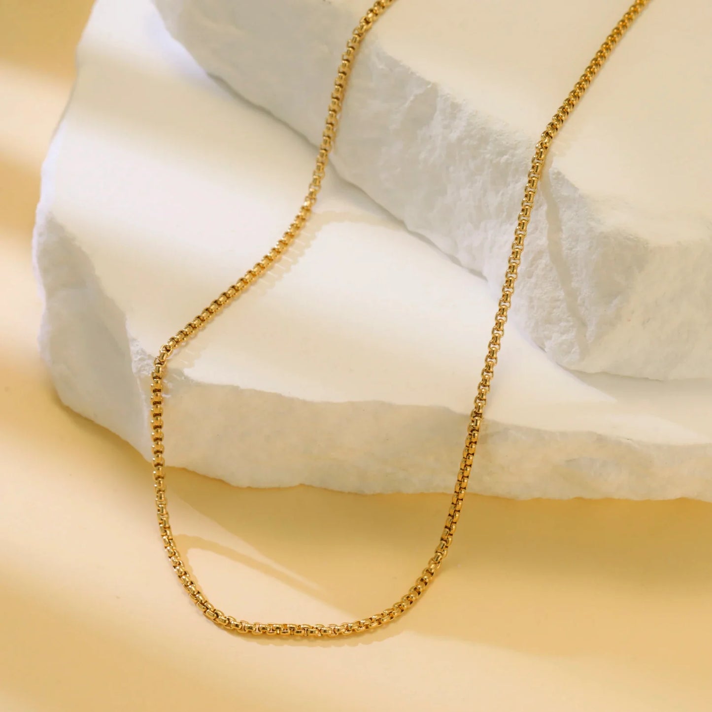 Skyrim Stainless Steel Gold Color Chain Necklace Women Minimalist Cuban Paperclip Twisted Snake Chain Fashion Jewelry Wholesale