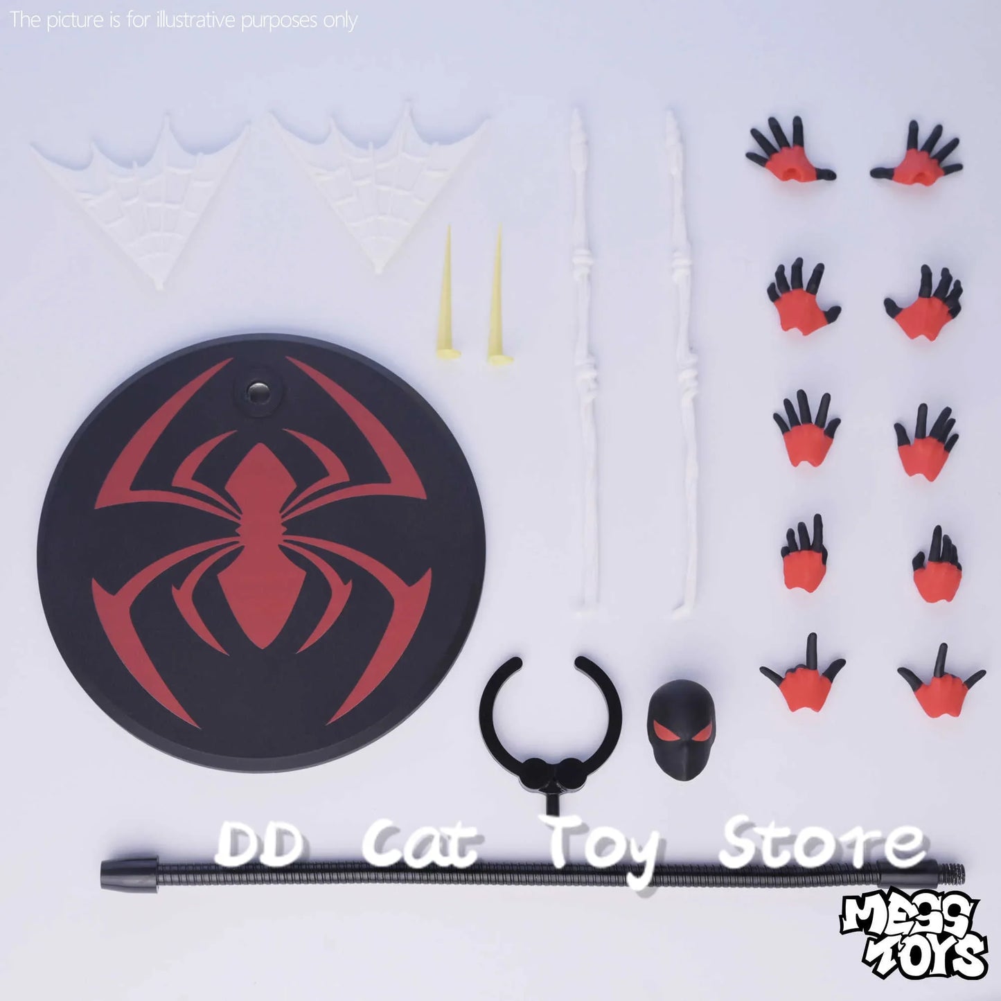 New MessToys Spiderman Figure CT Toys Black Red Spider Man Figurine Mess Toys Action Figure Custom Model Gift Kid Customized Toy