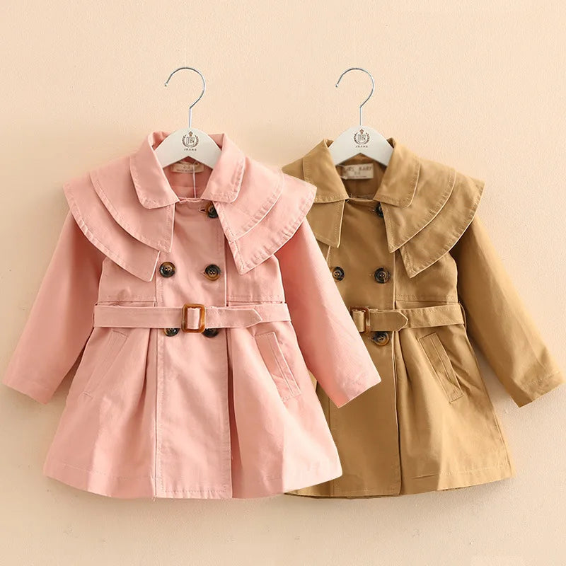 Girls Long Jacket Solid Color Girl Coats Kids Casual Style Childrens' Jacket Spring Autumn Kids Clothing 2 3 4 5 6 7 Years