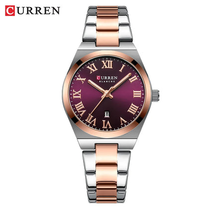 CURREN Watch Women,Watches for Women,Ladies Watches,Waterproof Fashion Dress Stainless Steel Bracelet Analog Watches Date